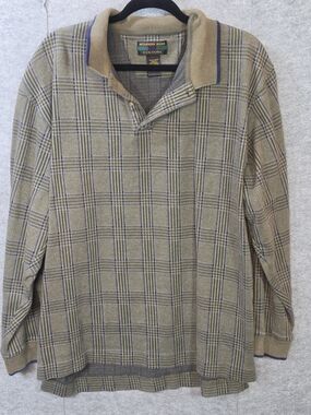 Alexander Julian Plaid Polo Sweater in Olive & Navy